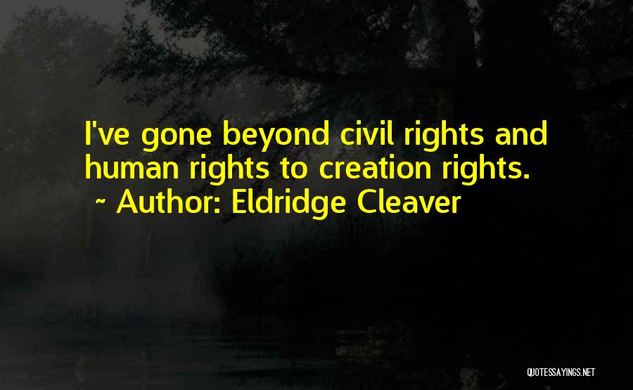 Eldridge Cleaver Quotes: I've Gone Beyond Civil Rights And Human Rights To Creation Rights.