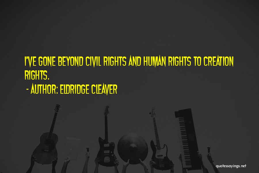 Eldridge Cleaver Quotes: I've Gone Beyond Civil Rights And Human Rights To Creation Rights.