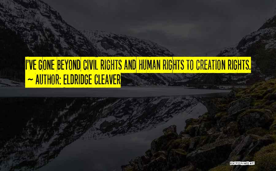 Eldridge Cleaver Quotes: I've Gone Beyond Civil Rights And Human Rights To Creation Rights.