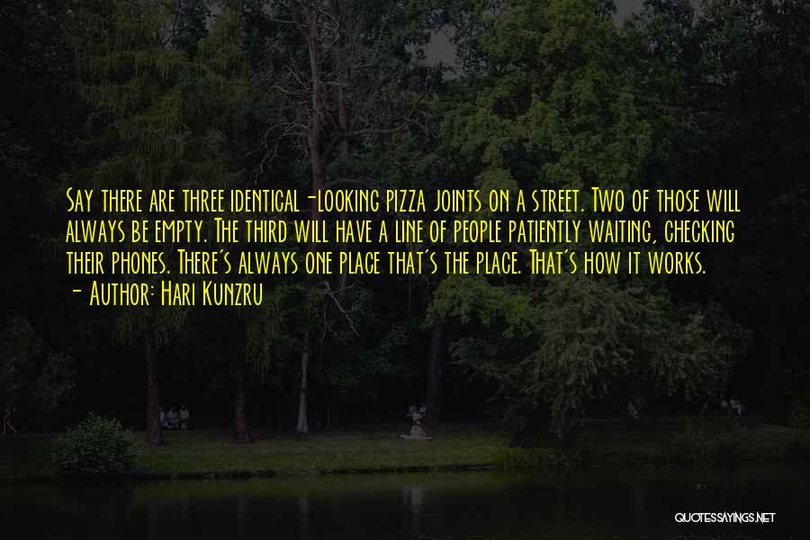 Hari Kunzru Quotes: Say There Are Three Identical-looking Pizza Joints On A Street. Two Of Those Will Always Be Empty. The Third Will