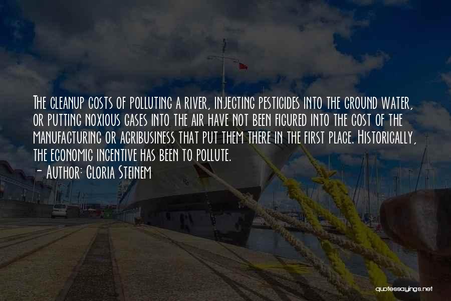 Gloria Steinem Quotes: The Cleanup Costs Of Polluting A River, Injecting Pesticides Into The Ground Water, Or Putting Noxious Gases Into The Air