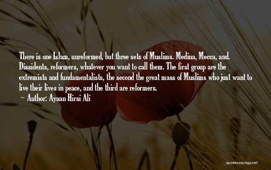 Ayaan Hirsi Ali Quotes: There Is One Islam, Unreformed, But Three Sets Of Muslims. Medina, Mecca, And. Dissidents, Reformers, Whatever You Want To Call