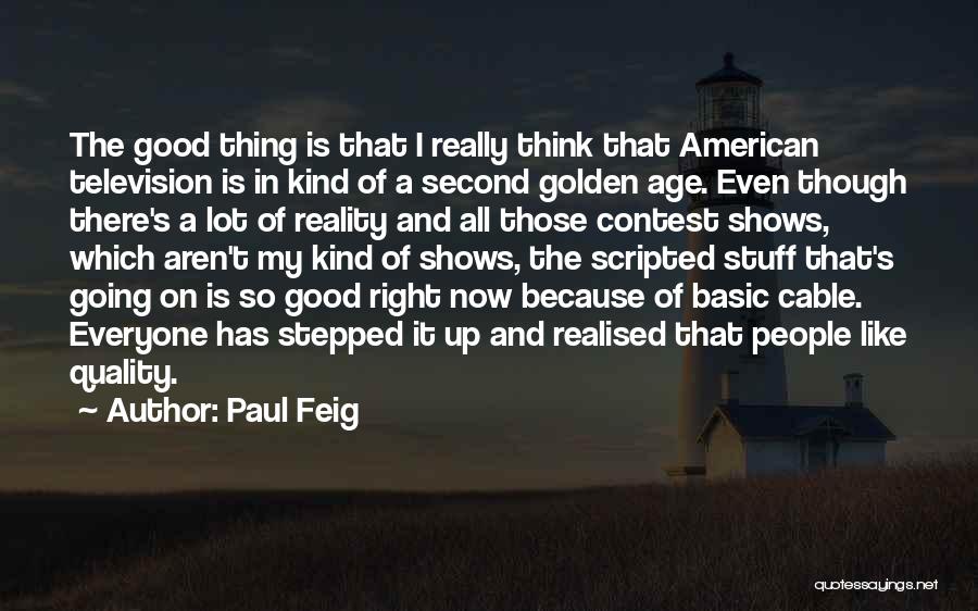 Paul Feig Quotes: The Good Thing Is That I Really Think That American Television Is In Kind Of A Second Golden Age. Even