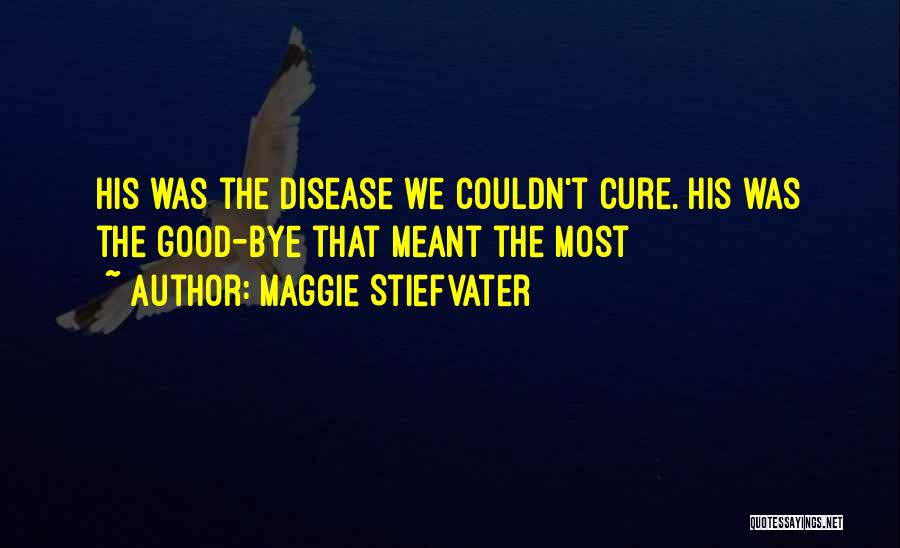 Maggie Stiefvater Quotes: His Was The Disease We Couldn't Cure. His Was The Good-bye That Meant The Most