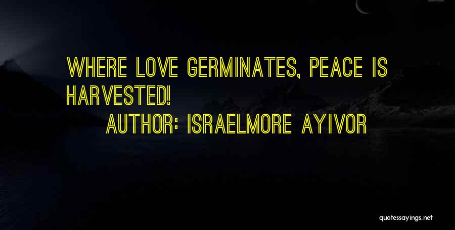 Israelmore Ayivor Quotes: Where Love Germinates, Peace Is Harvested!