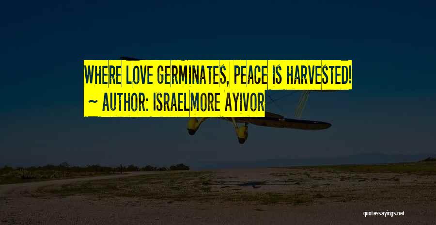 Israelmore Ayivor Quotes: Where Love Germinates, Peace Is Harvested!