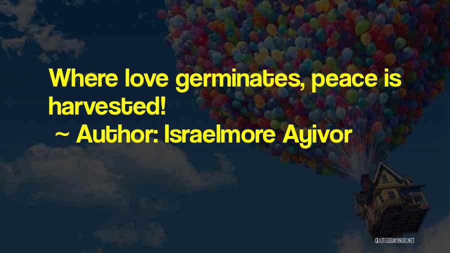 Israelmore Ayivor Quotes: Where Love Germinates, Peace Is Harvested!
