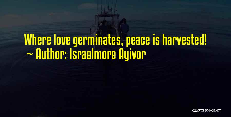 Israelmore Ayivor Quotes: Where Love Germinates, Peace Is Harvested!