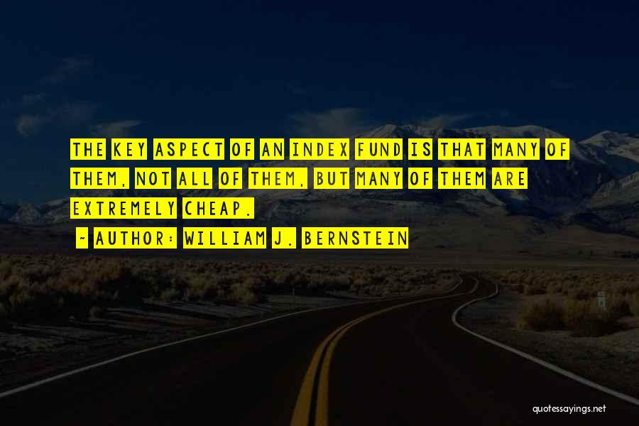 William J. Bernstein Quotes: The Key Aspect Of An Index Fund Is That Many Of Them, Not All Of Them, But Many Of Them