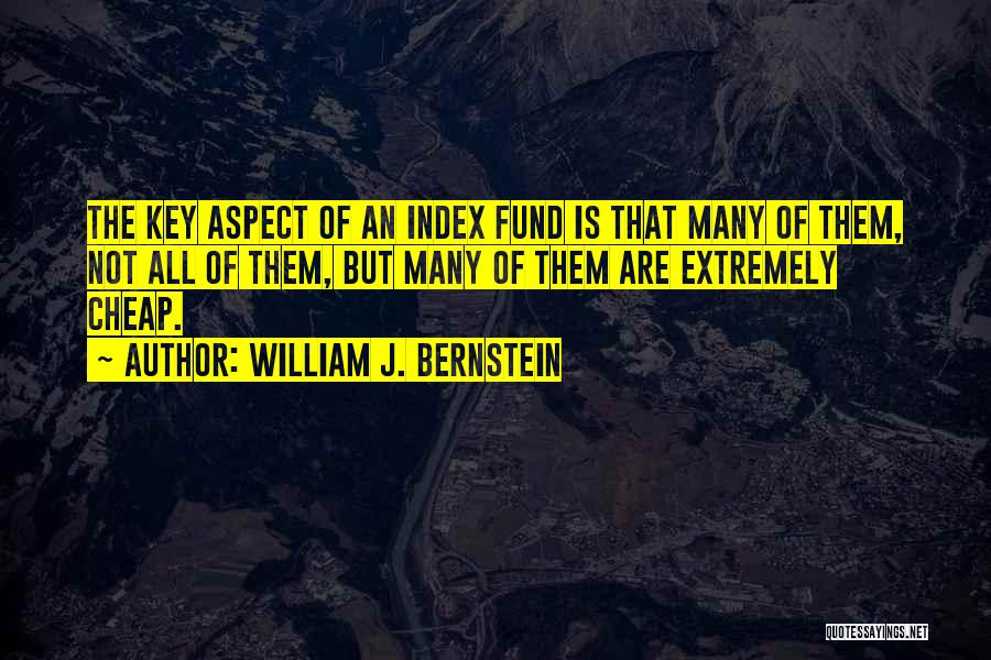 William J. Bernstein Quotes: The Key Aspect Of An Index Fund Is That Many Of Them, Not All Of Them, But Many Of Them