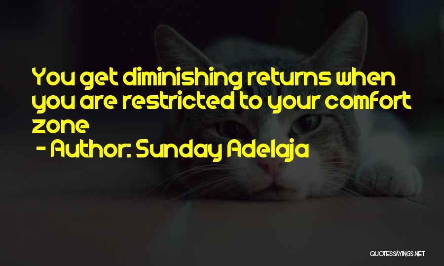 Sunday Adelaja Quotes: You Get Diminishing Returns When You Are Restricted To Your Comfort Zone