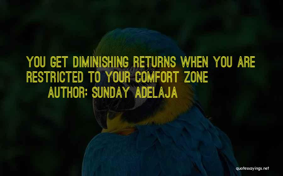 Sunday Adelaja Quotes: You Get Diminishing Returns When You Are Restricted To Your Comfort Zone