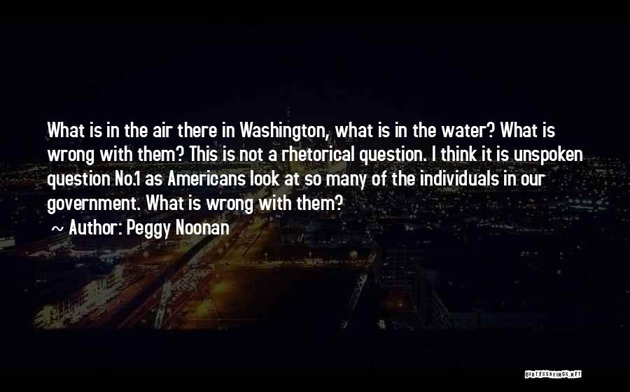 Peggy Noonan Quotes: What Is In The Air There In Washington, What Is In The Water? What Is Wrong With Them? This Is