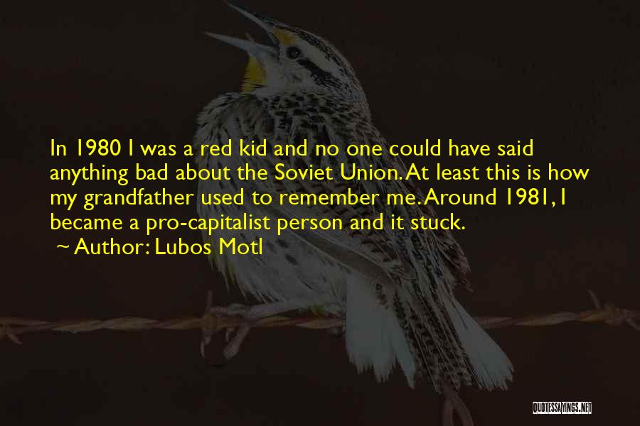 Lubos Motl Quotes: In 1980 I Was A Red Kid And No One Could Have Said Anything Bad About The Soviet Union. At