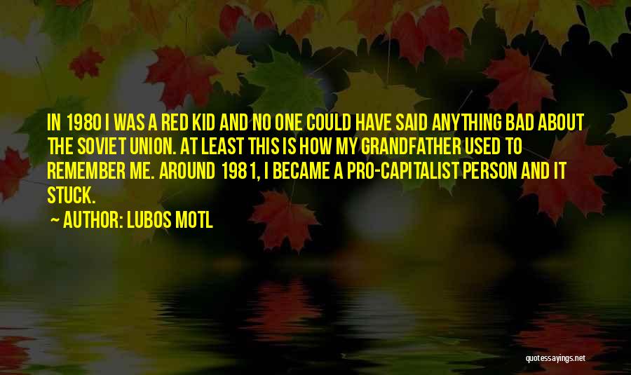 Lubos Motl Quotes: In 1980 I Was A Red Kid And No One Could Have Said Anything Bad About The Soviet Union. At