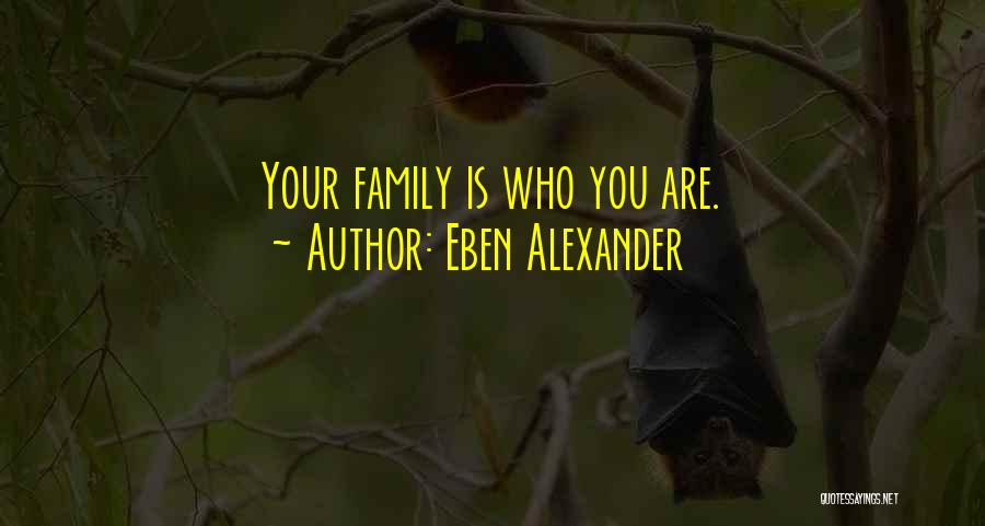 Eben Alexander Quotes: Your Family Is Who You Are.