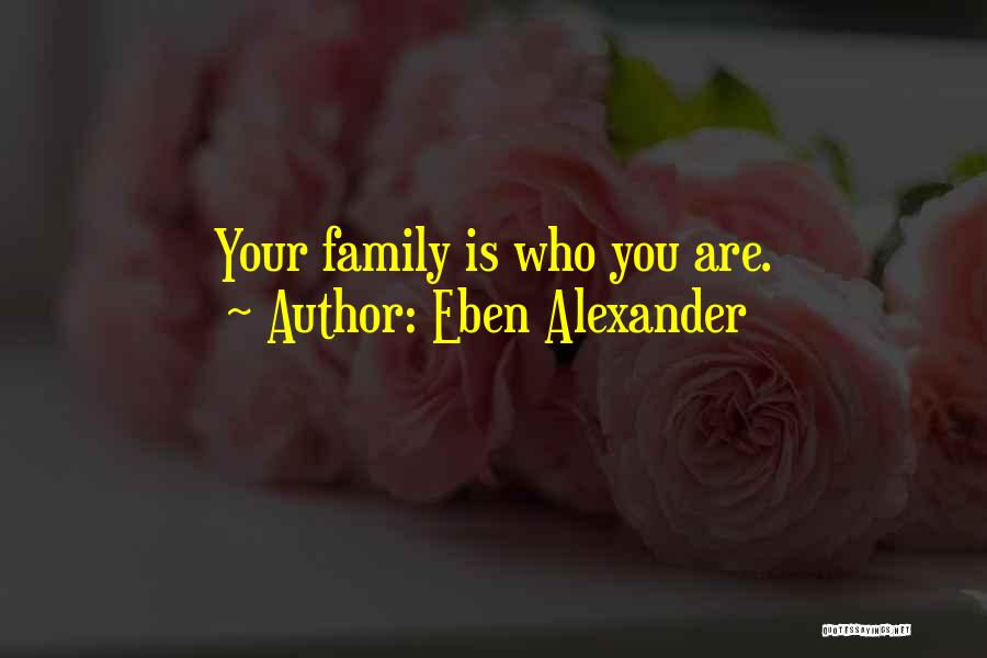 Eben Alexander Quotes: Your Family Is Who You Are.