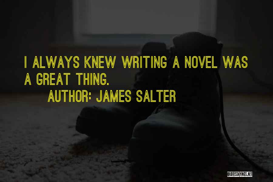 James Salter Quotes: I Always Knew Writing A Novel Was A Great Thing.
