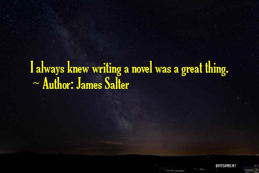 James Salter Quotes: I Always Knew Writing A Novel Was A Great Thing.