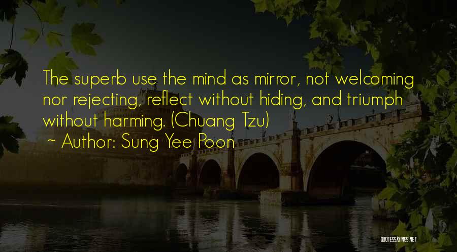 Sung Yee Poon Quotes: The Superb Use The Mind As Mirror, Not Welcoming Nor Rejecting, Reflect Without Hiding, And Triumph Without Harming. (chuang Tzu)