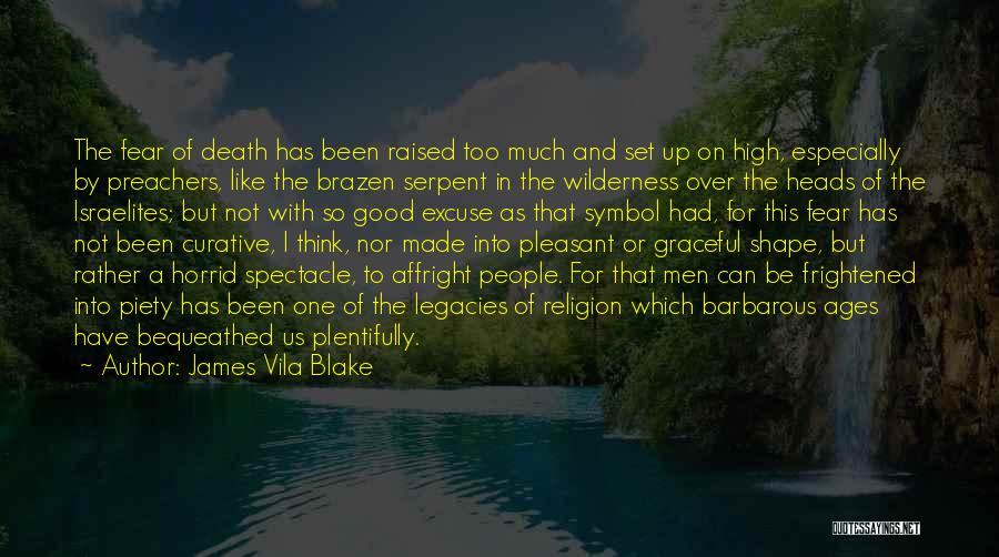 James Vila Blake Quotes: The Fear Of Death Has Been Raised Too Much And Set Up On High, Especially By Preachers, Like The Brazen