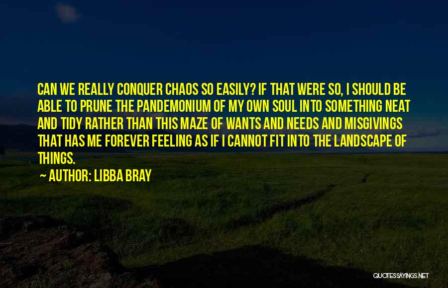 Libba Bray Quotes: Can We Really Conquer Chaos So Easily? If That Were So, I Should Be Able To Prune The Pandemonium Of
