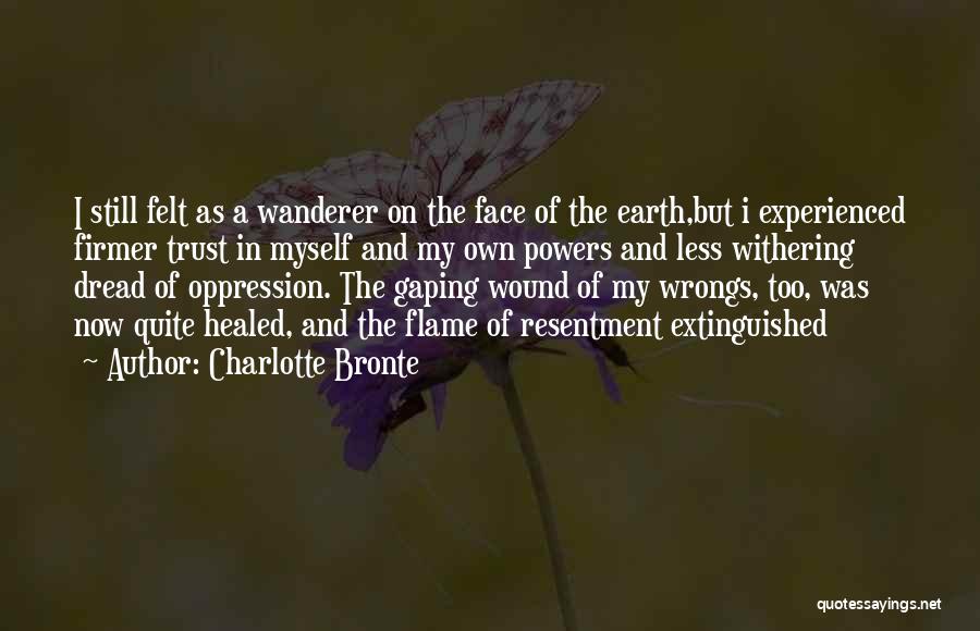 Charlotte Bronte Quotes: I Still Felt As A Wanderer On The Face Of The Earth,but I Experienced Firmer Trust In Myself And My