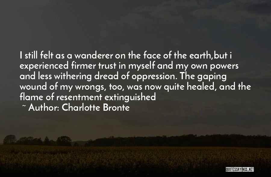 Charlotte Bronte Quotes: I Still Felt As A Wanderer On The Face Of The Earth,but I Experienced Firmer Trust In Myself And My