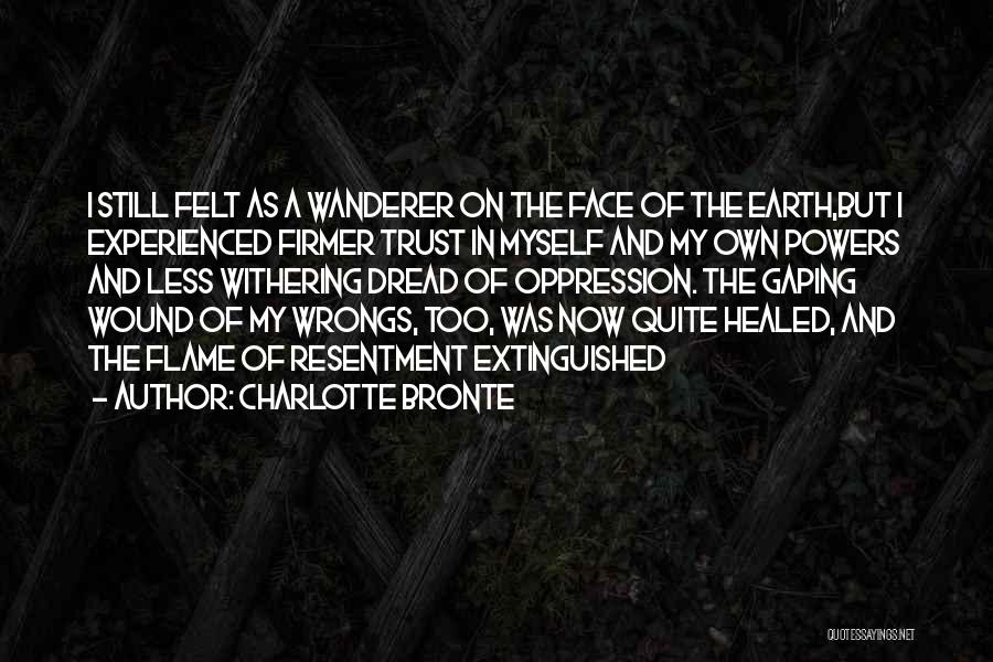 Charlotte Bronte Quotes: I Still Felt As A Wanderer On The Face Of The Earth,but I Experienced Firmer Trust In Myself And My