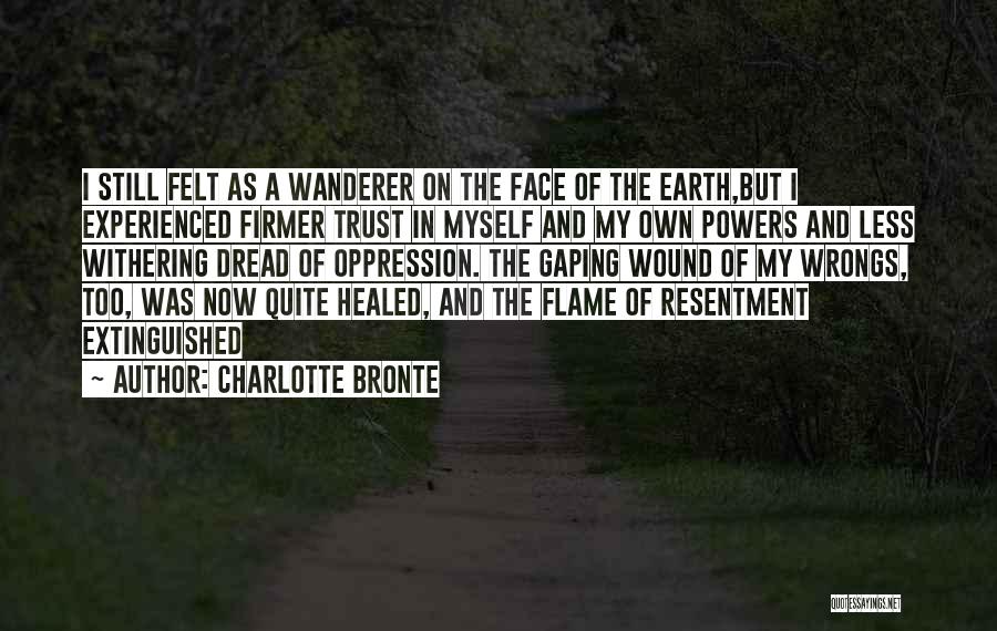 Charlotte Bronte Quotes: I Still Felt As A Wanderer On The Face Of The Earth,but I Experienced Firmer Trust In Myself And My