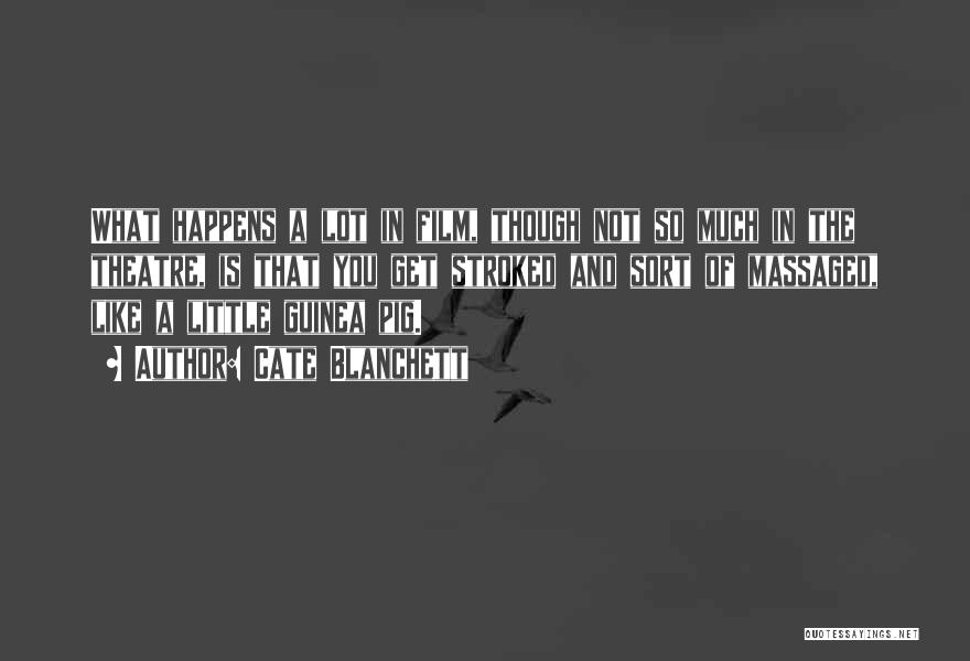 Cate Blanchett Quotes: What Happens A Lot In Film, Though Not So Much In The Theatre, Is That You Get Stroked And Sort