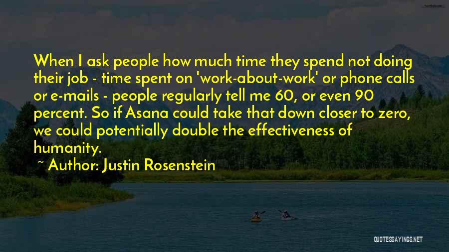 Justin Rosenstein Quotes: When I Ask People How Much Time They Spend Not Doing Their Job - Time Spent On 'work-about-work' Or Phone