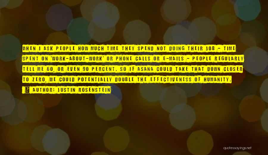 Justin Rosenstein Quotes: When I Ask People How Much Time They Spend Not Doing Their Job - Time Spent On 'work-about-work' Or Phone