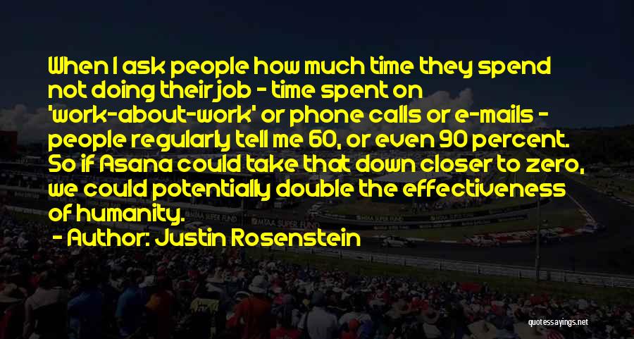 Justin Rosenstein Quotes: When I Ask People How Much Time They Spend Not Doing Their Job - Time Spent On 'work-about-work' Or Phone