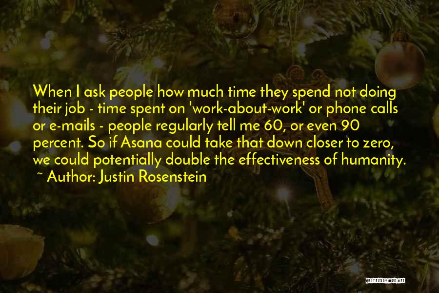 Justin Rosenstein Quotes: When I Ask People How Much Time They Spend Not Doing Their Job - Time Spent On 'work-about-work' Or Phone