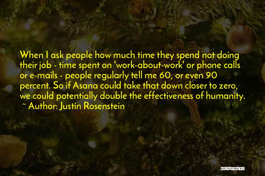 Justin Rosenstein Quotes: When I Ask People How Much Time They Spend Not Doing Their Job - Time Spent On 'work-about-work' Or Phone