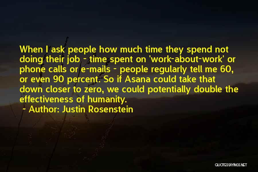 Justin Rosenstein Quotes: When I Ask People How Much Time They Spend Not Doing Their Job - Time Spent On 'work-about-work' Or Phone