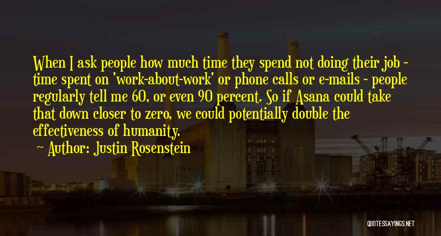 Justin Rosenstein Quotes: When I Ask People How Much Time They Spend Not Doing Their Job - Time Spent On 'work-about-work' Or Phone