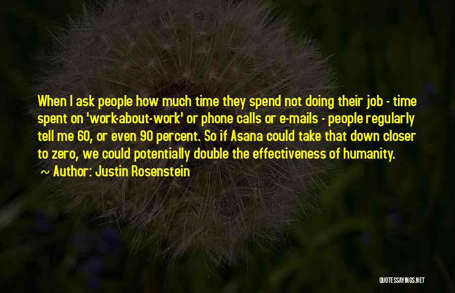 Justin Rosenstein Quotes: When I Ask People How Much Time They Spend Not Doing Their Job - Time Spent On 'work-about-work' Or Phone