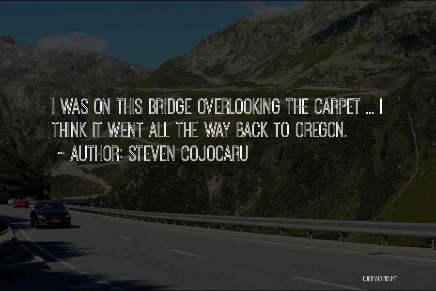 Steven Cojocaru Quotes: I Was On This Bridge Overlooking The Carpet ... I Think It Went All The Way Back To Oregon.