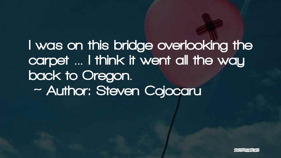 Steven Cojocaru Quotes: I Was On This Bridge Overlooking The Carpet ... I Think It Went All The Way Back To Oregon.