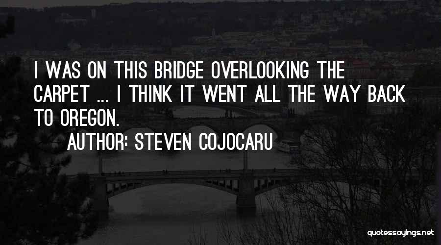 Steven Cojocaru Quotes: I Was On This Bridge Overlooking The Carpet ... I Think It Went All The Way Back To Oregon.