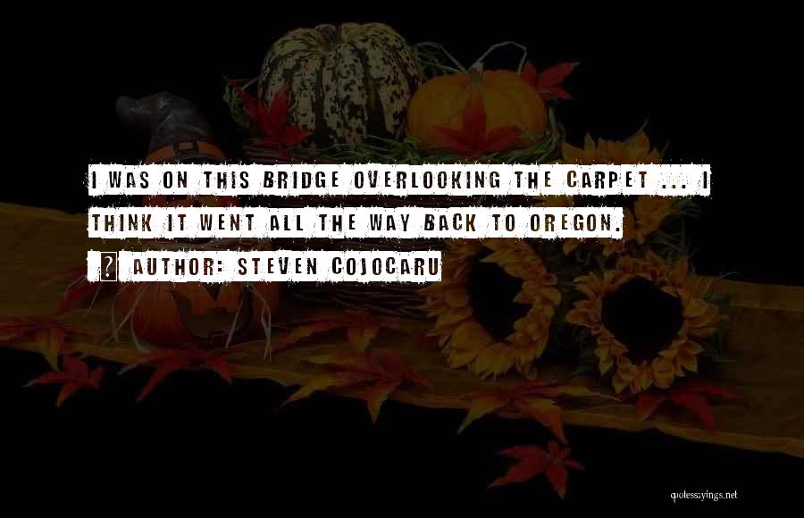 Steven Cojocaru Quotes: I Was On This Bridge Overlooking The Carpet ... I Think It Went All The Way Back To Oregon.