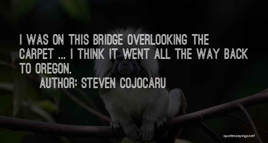 Steven Cojocaru Quotes: I Was On This Bridge Overlooking The Carpet ... I Think It Went All The Way Back To Oregon.