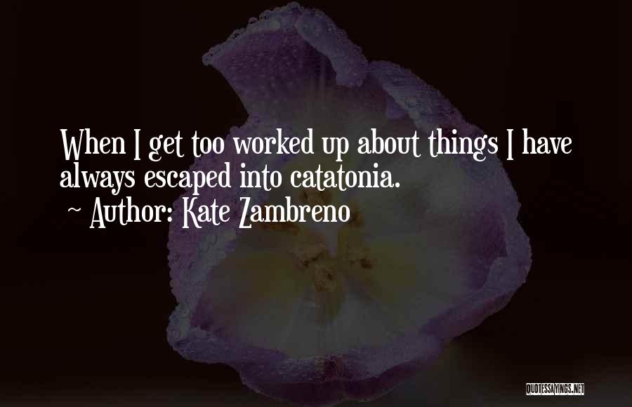 Kate Zambreno Quotes: When I Get Too Worked Up About Things I Have Always Escaped Into Catatonia.