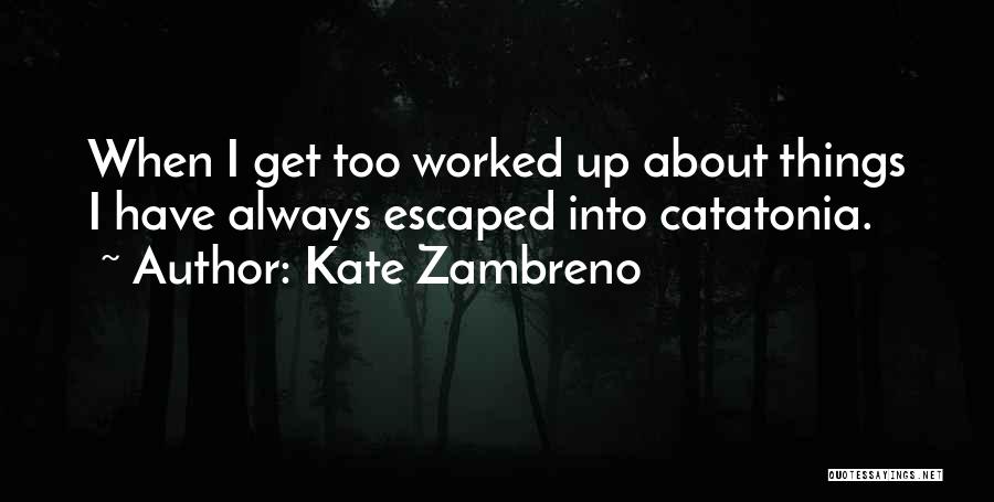 Kate Zambreno Quotes: When I Get Too Worked Up About Things I Have Always Escaped Into Catatonia.