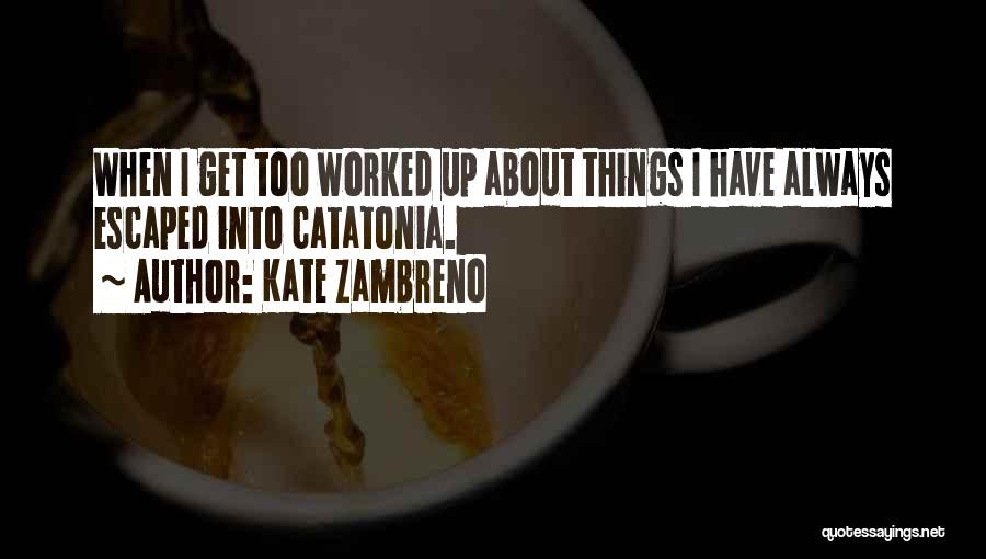 Kate Zambreno Quotes: When I Get Too Worked Up About Things I Have Always Escaped Into Catatonia.