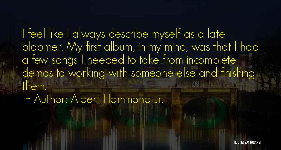 Albert Hammond Jr. Quotes: I Feel Like I Always Describe Myself As A Late Bloomer. My First Album, In My Mind, Was That I