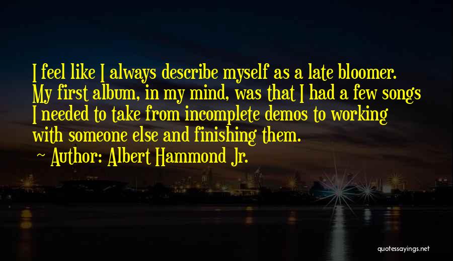 Albert Hammond Jr. Quotes: I Feel Like I Always Describe Myself As A Late Bloomer. My First Album, In My Mind, Was That I