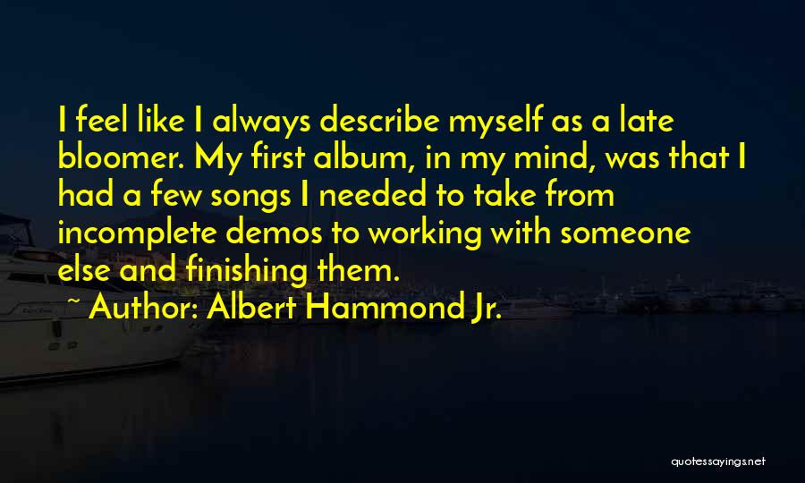 Albert Hammond Jr. Quotes: I Feel Like I Always Describe Myself As A Late Bloomer. My First Album, In My Mind, Was That I